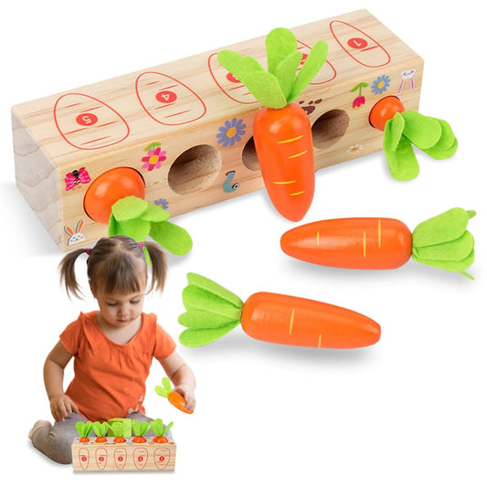 Jueguete de madera Zanahorias Montessori