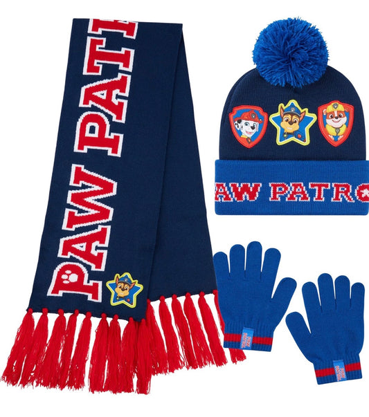 Paw Patrol Boys Beanie Gloves Scarf Set Winter Accessories Set - Gifts for Kids