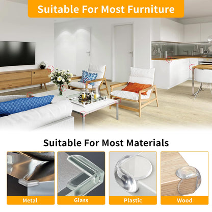 Paquete de 40 protectores de esquina para bebé, 2 formas de esquinas y bordes a prueba de bebés