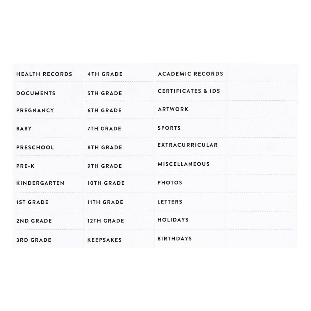 Sistema de carpetas colgantes "A través de los años" Studio Calico, material para profesores