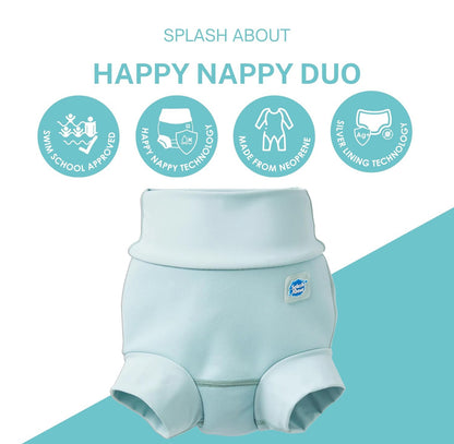 Splash About Happy Nappy Duo - Pañal de natación reutilizable, color pistacho, 6- 12meses