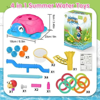 Tortuga con rociador de agua TERRAMUS 4 en 1 para niños