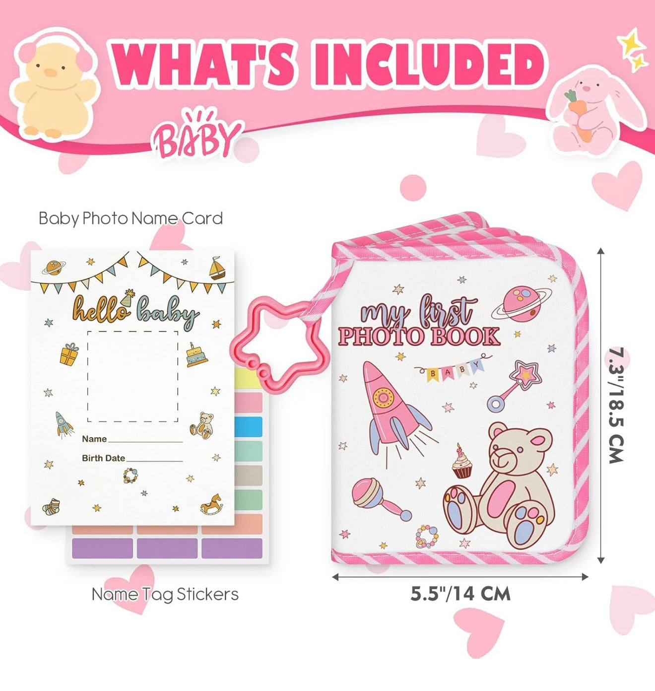 Lanpn Álbum de fotos de bebé con capacidad para 17 fotos de 4 x 6 pulgadas