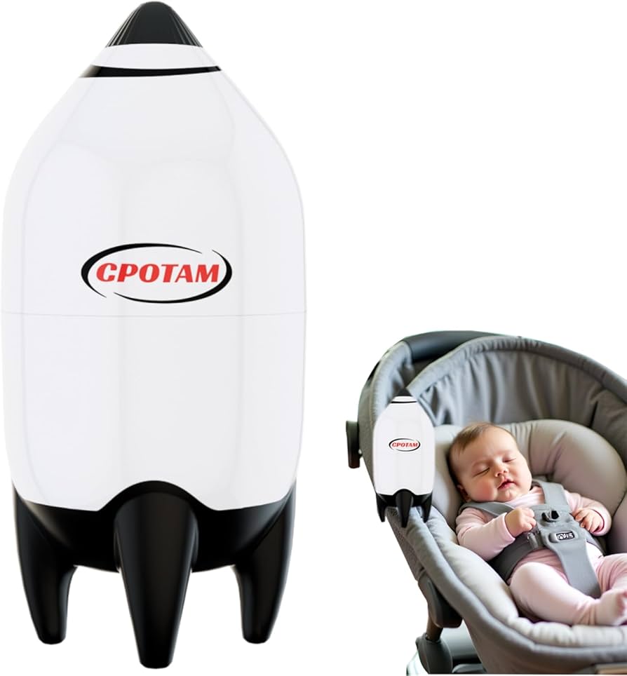 Baby Rocker - Mecedora portátil para cualquier cochecito, chupete vibratorio para bebé, velocidad ajustable, recargable