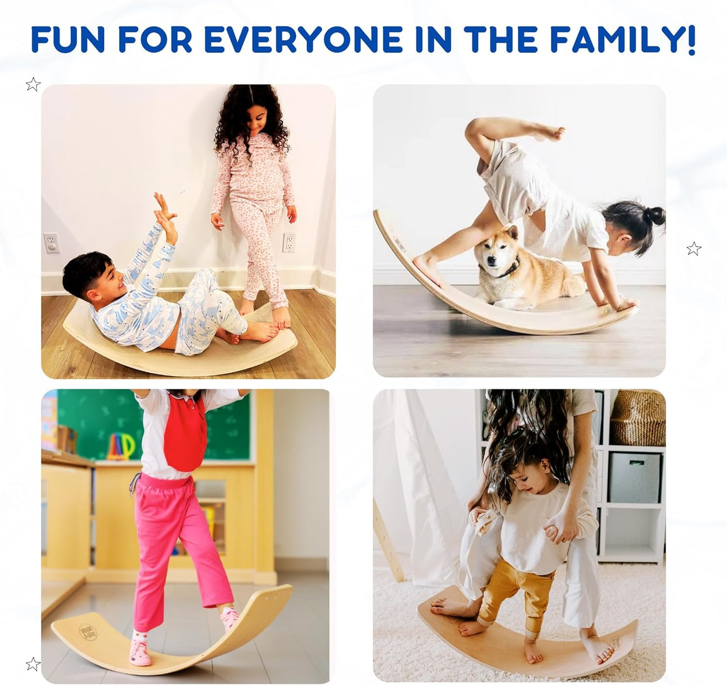 Giggle & Play Tabla de equilibrio de madera de 36 pulgadas