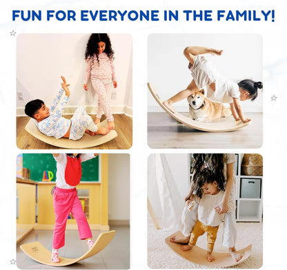 Giggle & Play Tabla de equilibrio de madera de 36 pulgadas