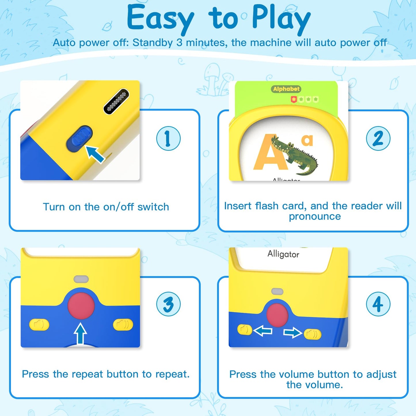 Qiaojoy - Tarjetas flash para hablar con 240 palabras de vista, juguetes sensoriales para niños, inglés  / español