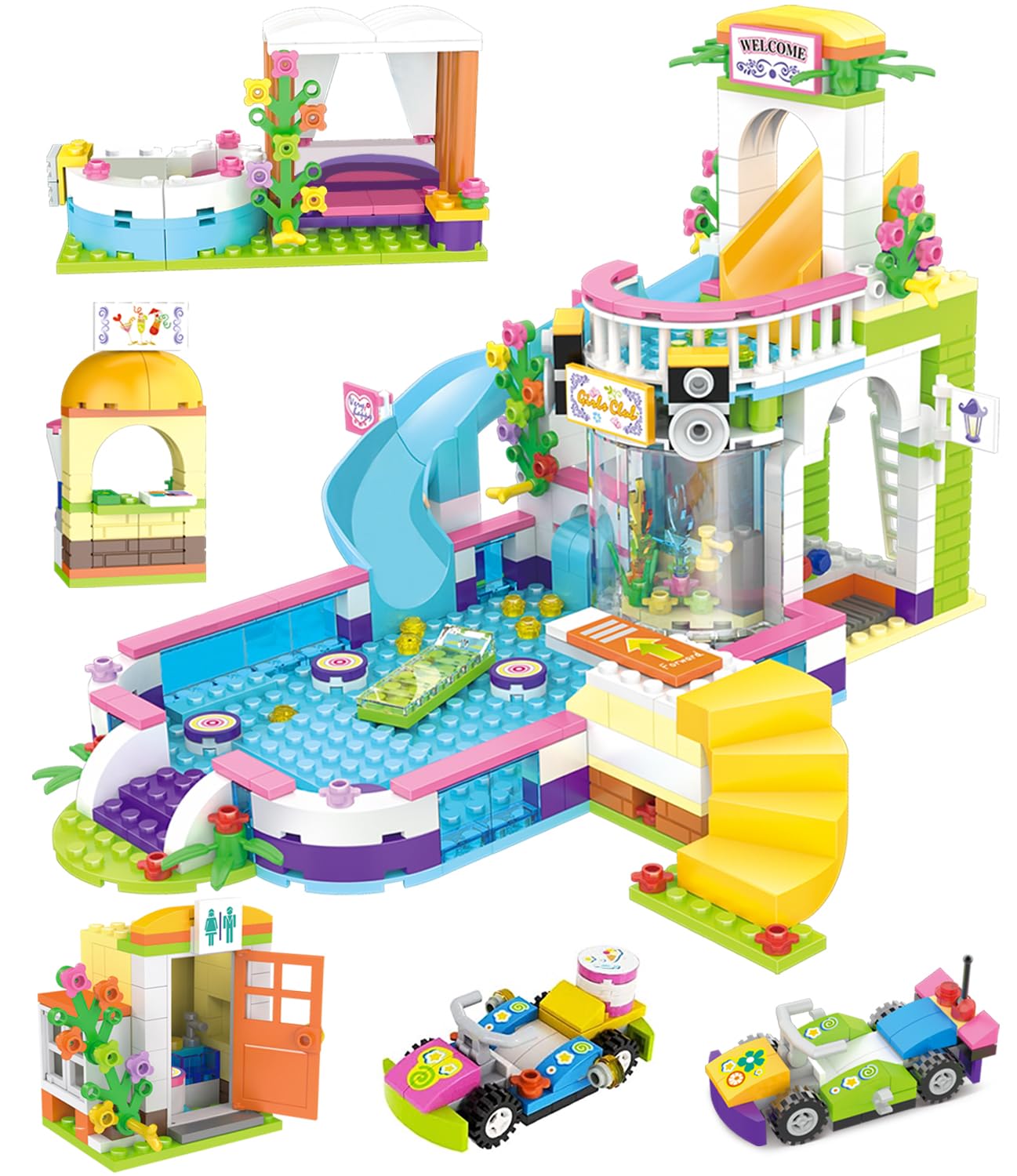 Friends - Juego de construcción para fiestas de piscina de verano para niñas
