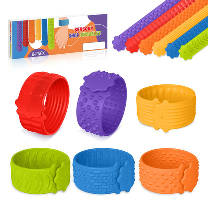 Pulseras sensoriales para la ansiedad, juguetes para ansiedad, paquete de 6