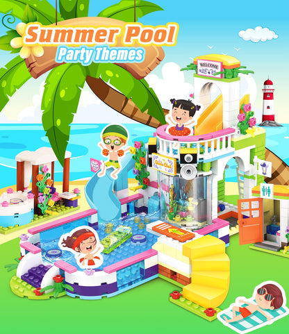 Friends - Juego de construcción para fiestas de piscina de verano para niñas
