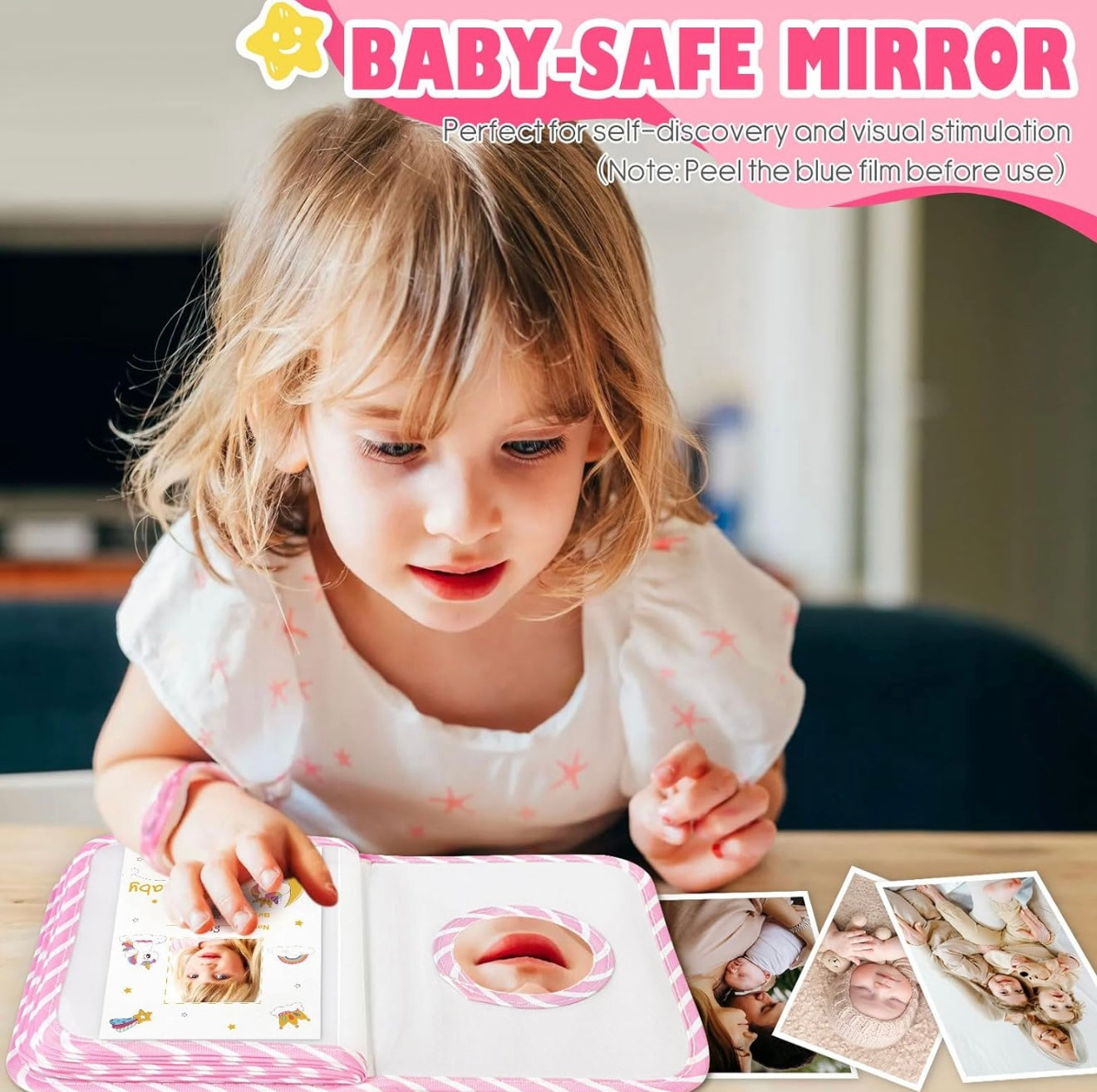 Lanpn Álbum de fotos de bebé con capacidad para 17 fotos de 4 x 6 pulgadas