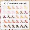 Arrtx Bolígrafos de pintura acrílica de 30 colores de piel
