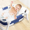 NAPEI Bañera plegable para bebés, Bañera para bebés con cojín suave y termómetro
