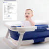 NAPEI Bañera plegable para bebés, Bañera para bebés con cojín suave y termómetro