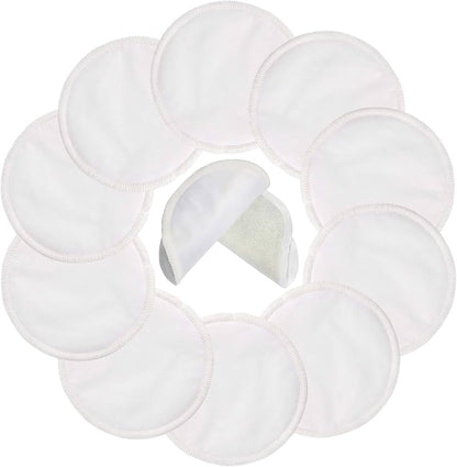 Almohadillas de lactancia reutilizables (paquete de 10) para madres que amamantan, almohadilla lavable de 4.7 pulgadas