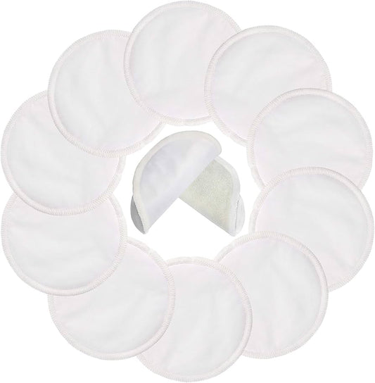Almohadillas de lactancia reutilizables (paquete de 10) para madres que amamantan, almohadilla lavable de 4.7 pulgadas