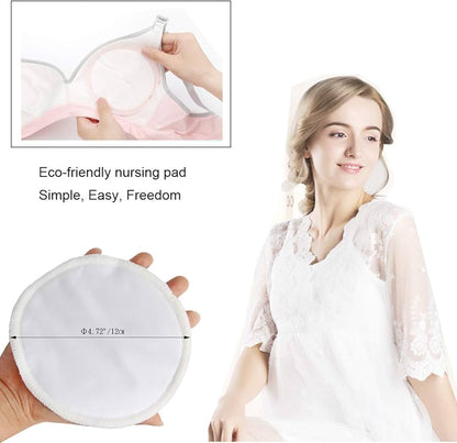 Almohadillas de lactancia reutilizables (paquete de 10) para madres que amamantan, almohadilla lavable de 4.7 pulgadas