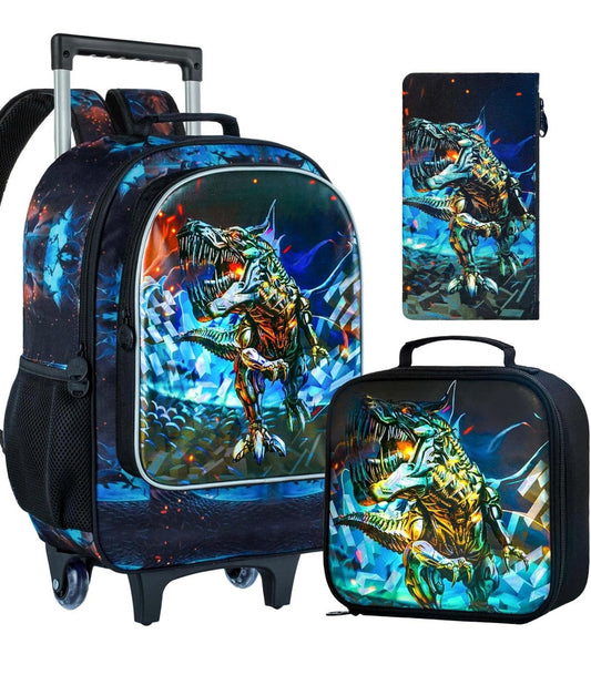 Mochila rodante para niñas y niños, juego de mochilas enrollables con ruedas