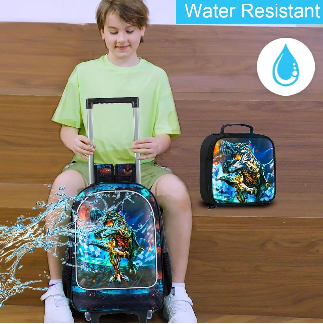 Mochila rodante para niñas y niños, juego de mochilas enrollables con ruedas