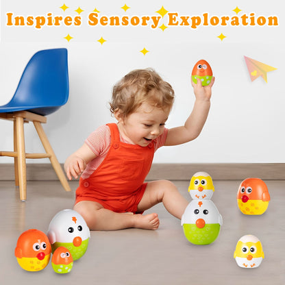 HIEMAO Juguetes de huevos apilables