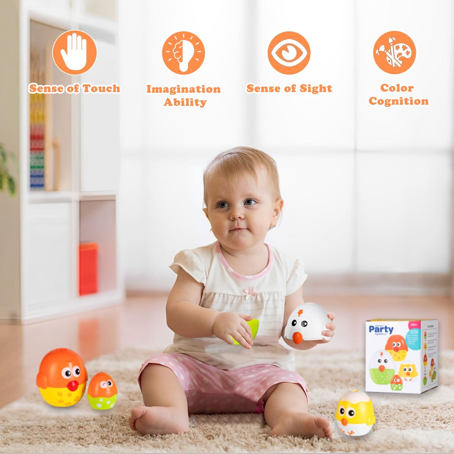 HIEMAO Juguetes de huevos apilables