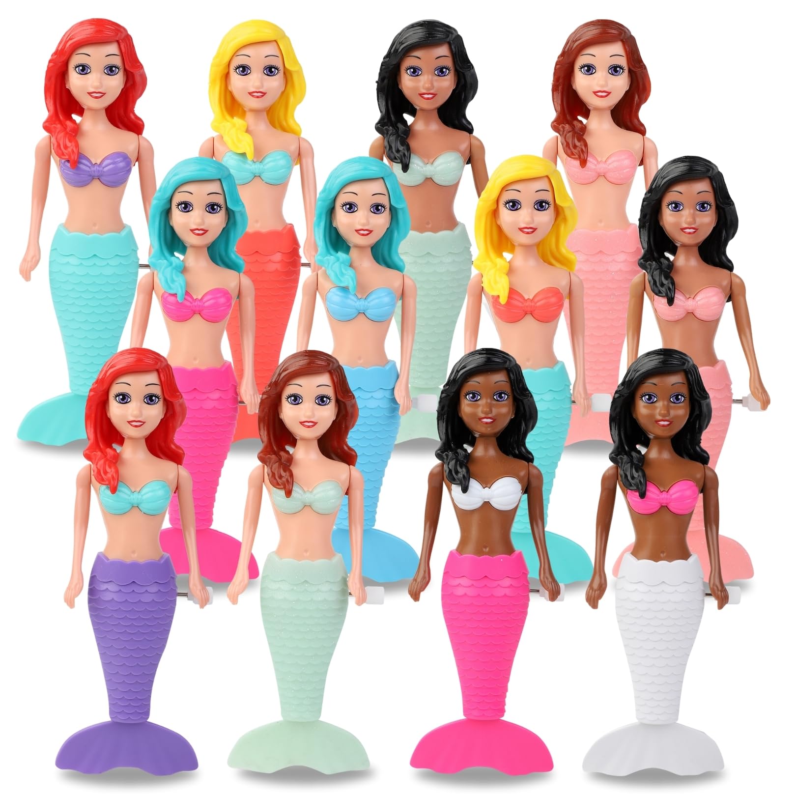 Juguetes de baño o piscina de sirena, paquete de 12