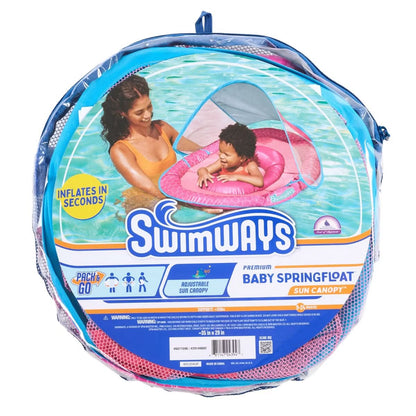 Flotador de resorte con toldo Swimways Sun Canopy, 9-24 meses