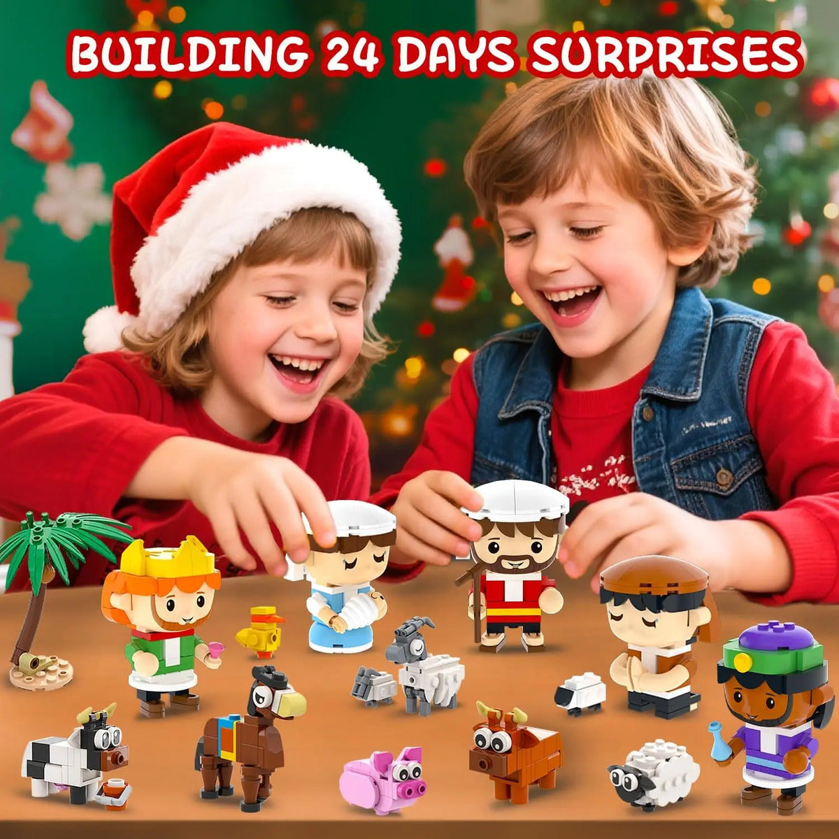 Calendario Navideño con Bloques Construcción