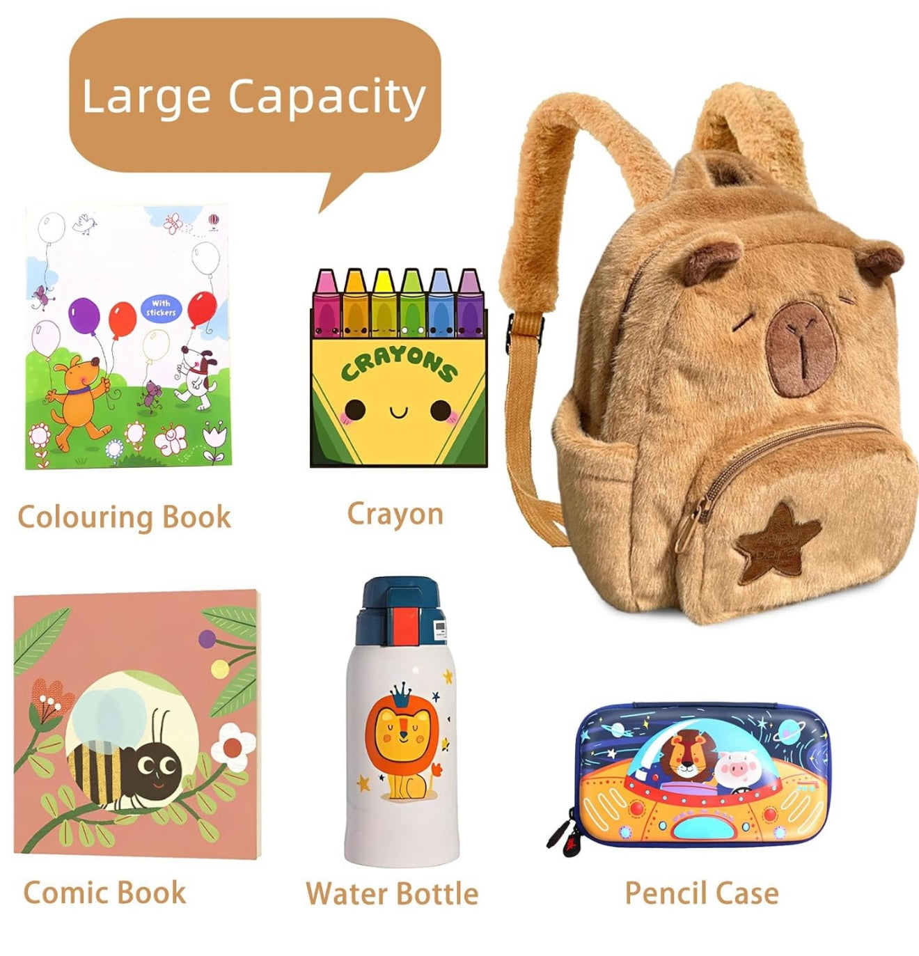 Linda mochila de felpa Capybara