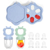 Alimentador de silicona para frutas para bebés (paquete de 2) con bandeja para congelador