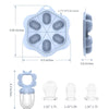 Alimentador de silicona para frutas para bebés (paquete de 2) con bandeja para congelador