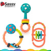 Sassy My First Rattles - Set de regalo para recién nacidos con sonajeros suaves y flexibles