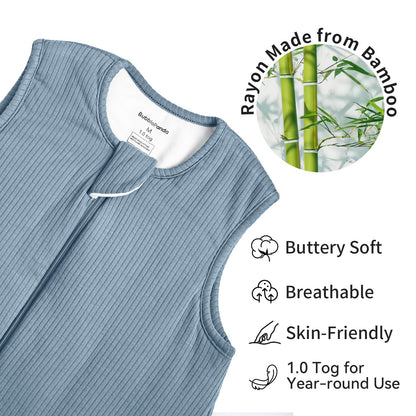 BubblePanda Saco de dormir de rayón hecho de bambú, con pies 3t-4t 1.0 tog