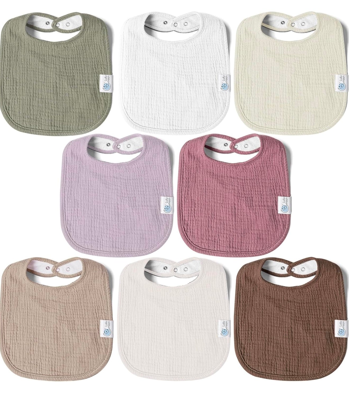 Lulumoon Baberos de muselina para bebé, 100% algodón
