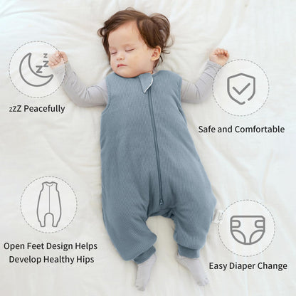 BubblePanda Saco de dormir de rayón hecho de bambú, con pies 3t-4t 1.0 tog