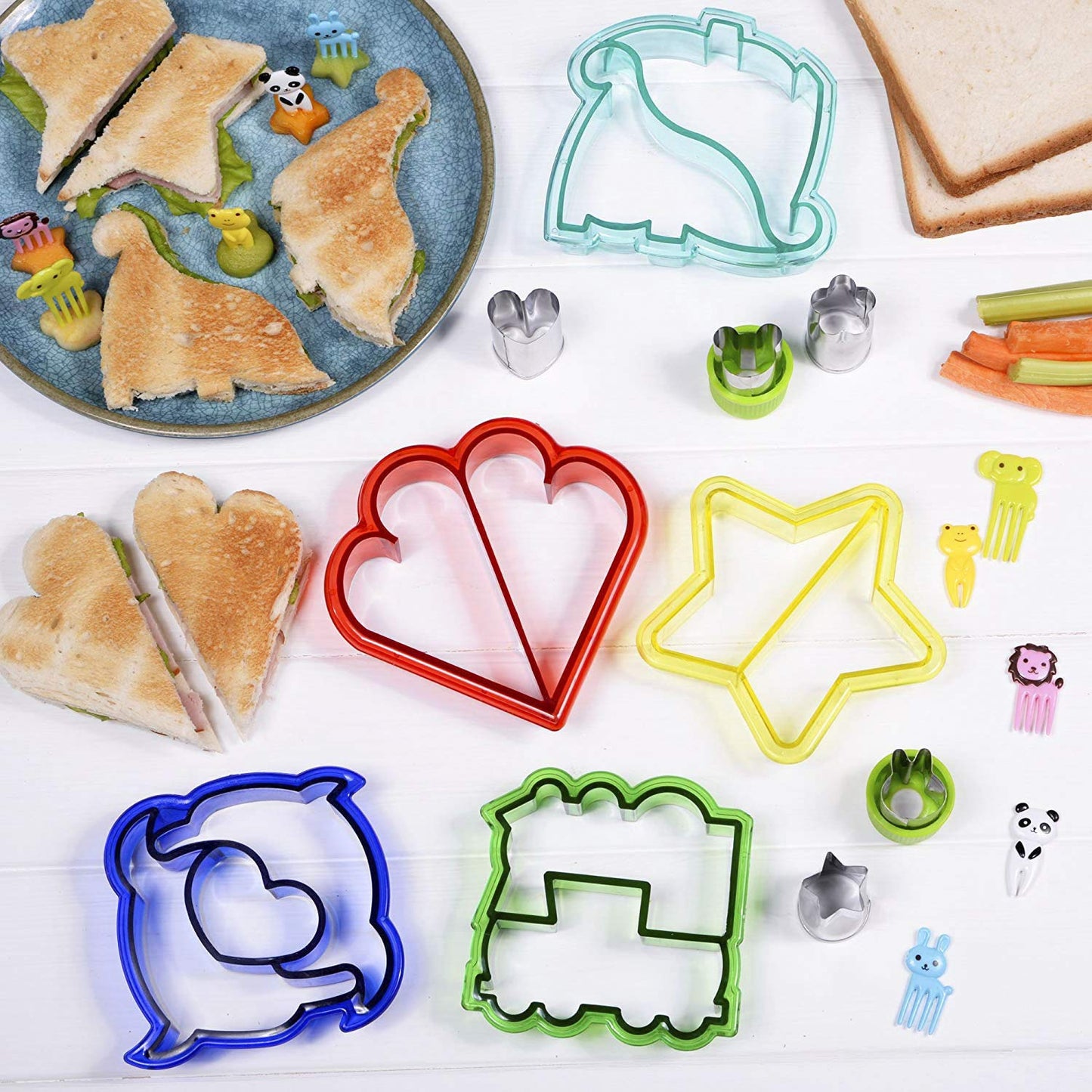 KAISHANE 23 cortadores de sándwich – Incluye 5 cortadores de sándwich