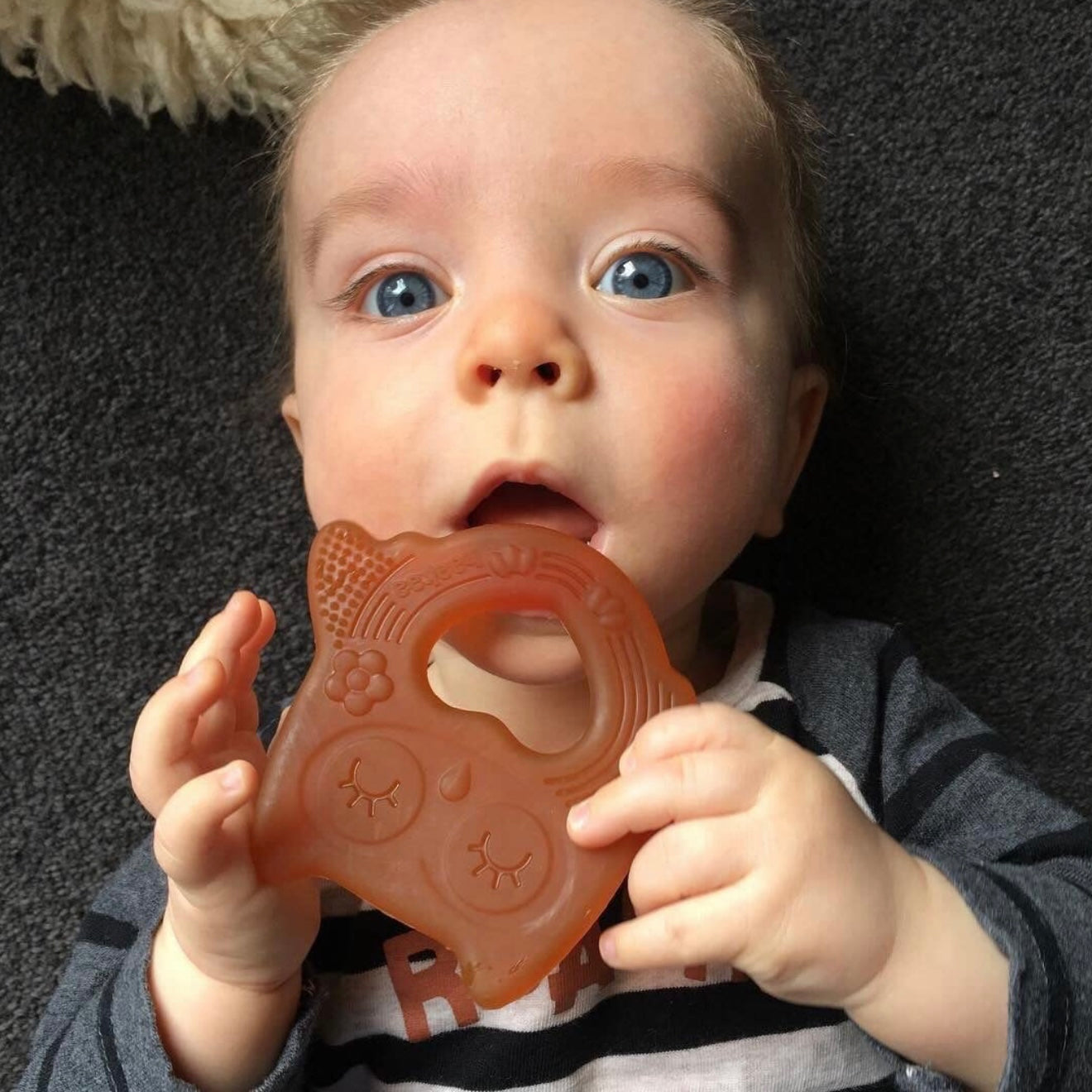 Mordedor de búho de caucho natural haakaa, 100 % caucho