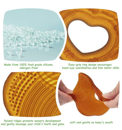 Mordedor de búho de caucho natural haakaa, 100 % caucho