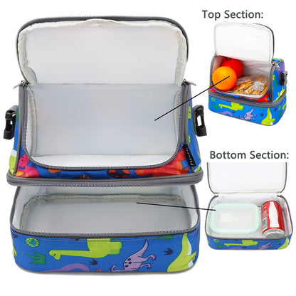 Bolsa de almuerzo con aislamiento para niños de dos pisos FlowFly