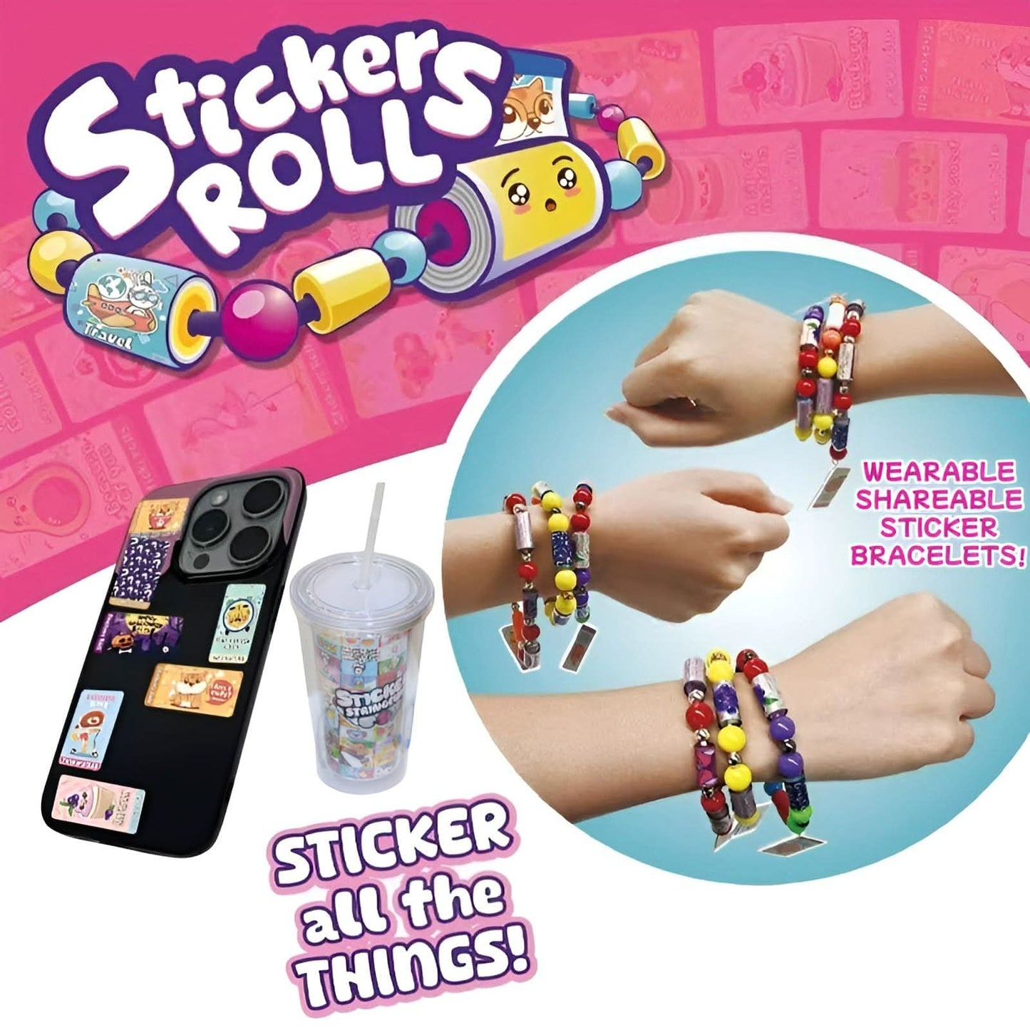 Kit de joyería DIY con rollos adhesivos, pulsera y collar hechos a mano con libro adhesivo