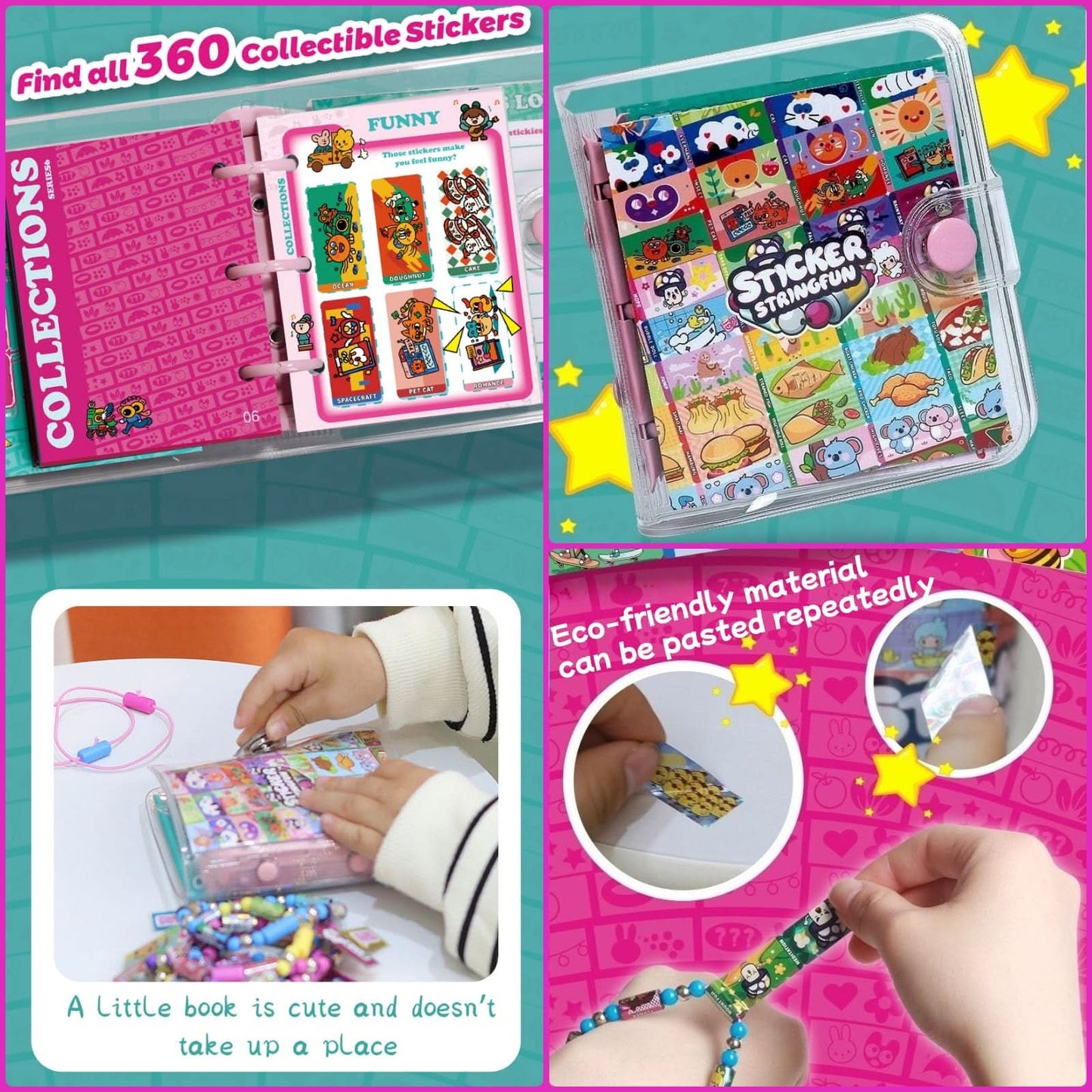 Kit de joyería DIY con rollos adhesivos, pulsera y collar hechos a mano con libro adhesivo