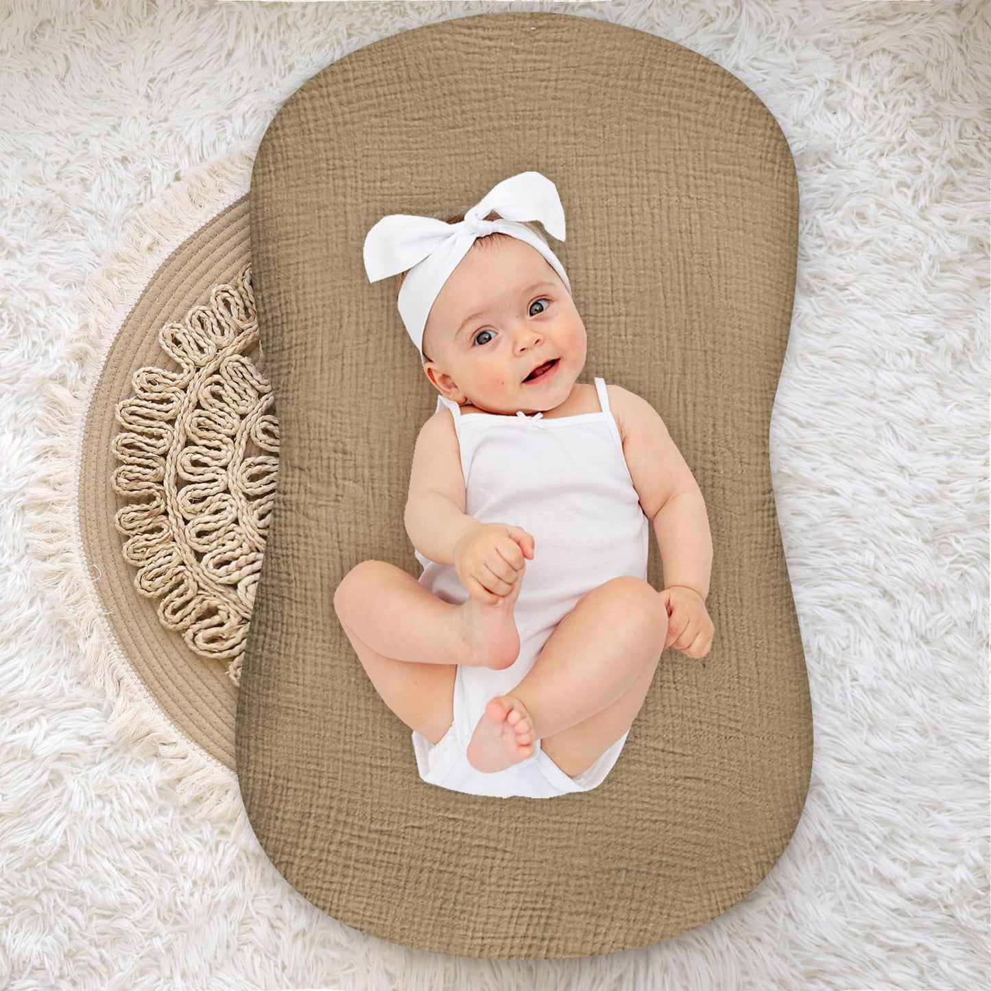 Juego de 2 fundas para tumbona de bebé, 100% algodón de muselina