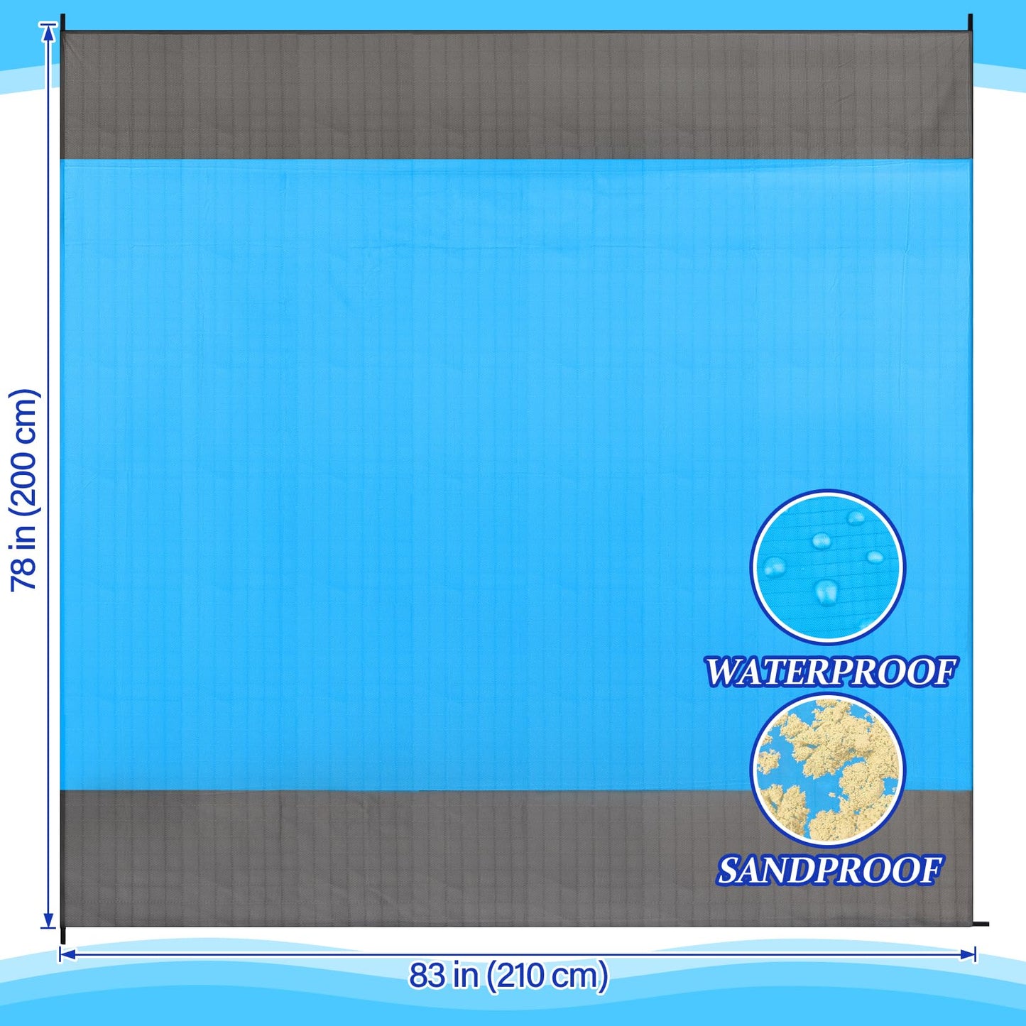 Manta de playa grande a prueba de arena, 1 manta de picnic para vacaciones, viajes, playa