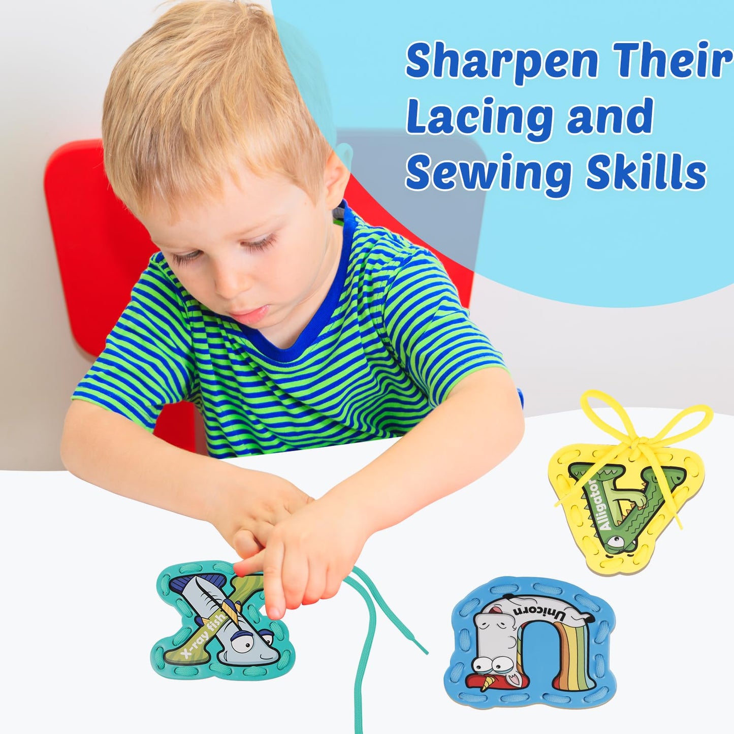 Tarjetas de atar con el alfabeto Aizweb