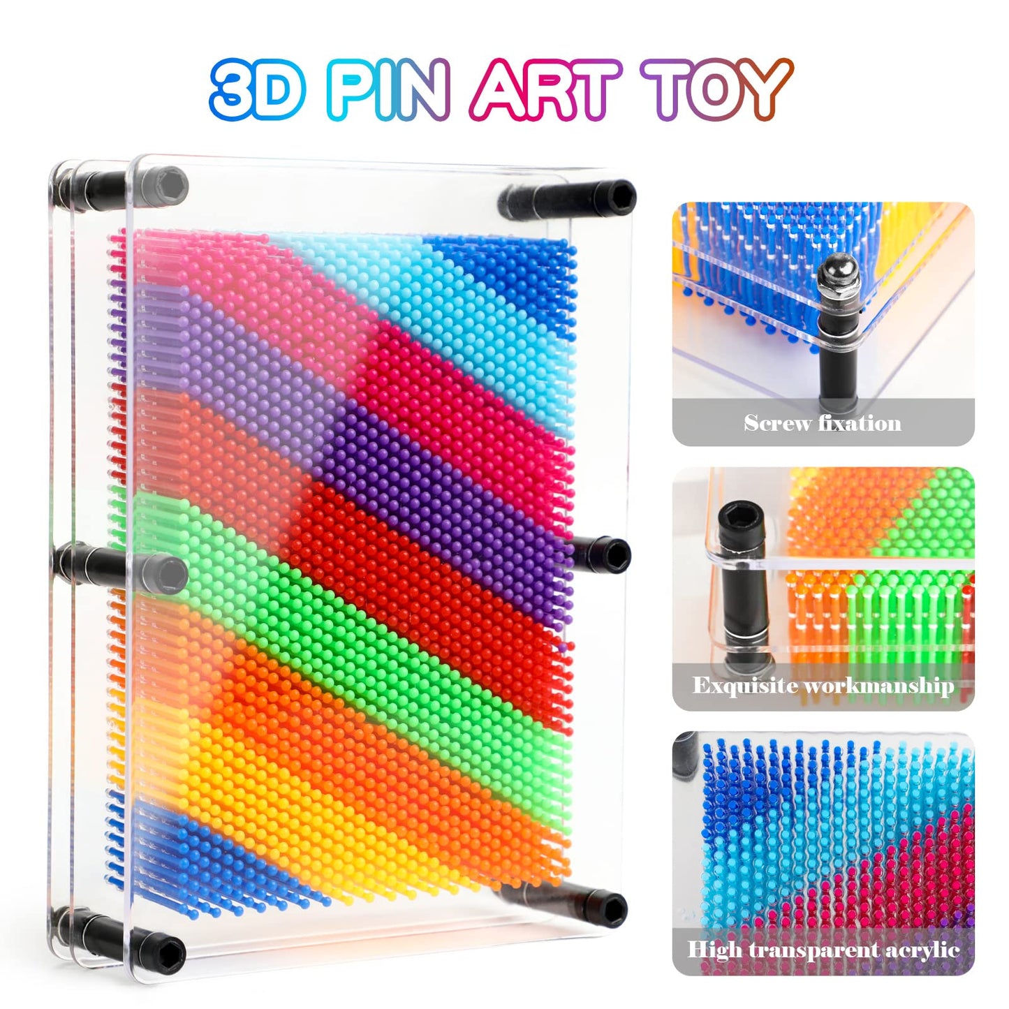 3d Pin Art. Juguete único de plástico, tablero artístico de pines