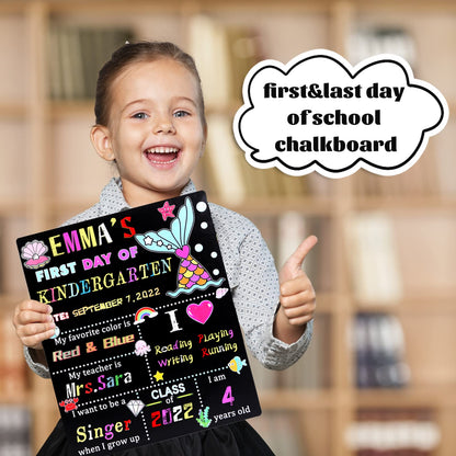 Pizarra de madera para el primer y último día de escuela