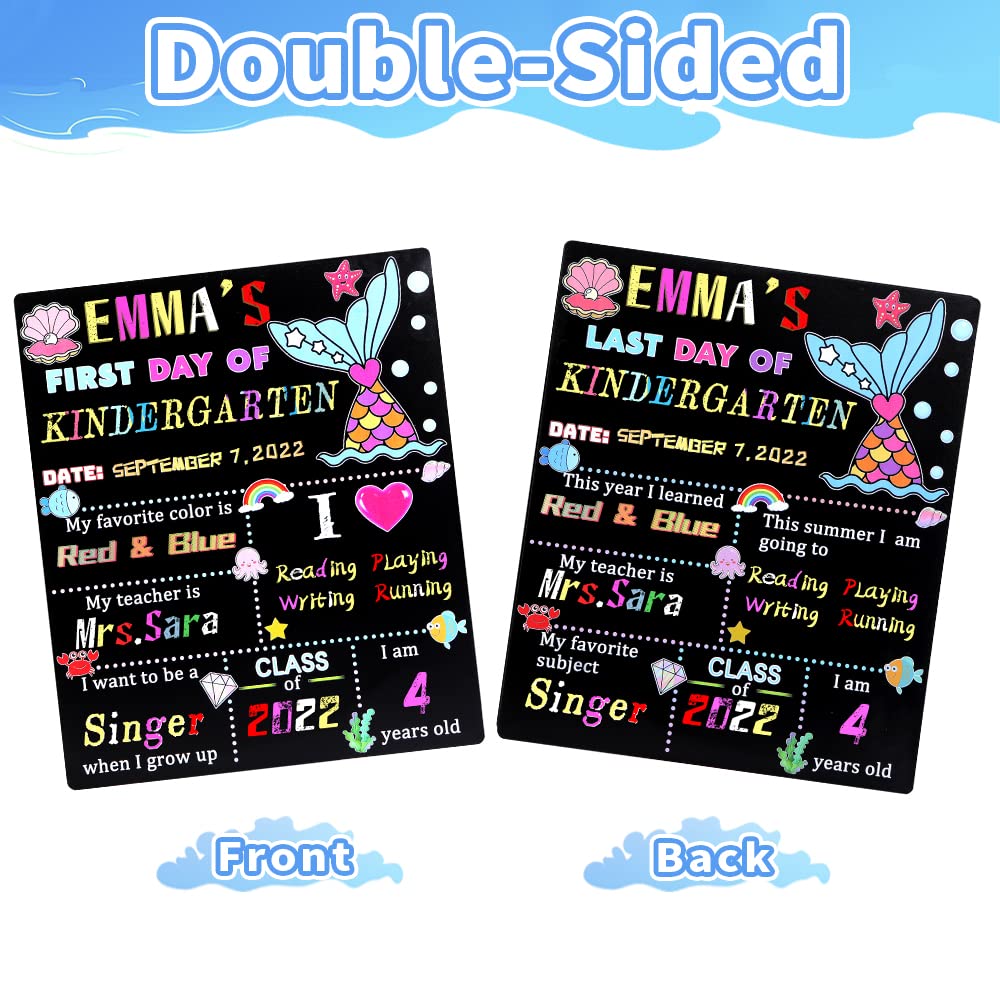 Pizarra de madera para el primer y último día de escuela