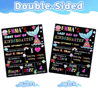 Pizarra de madera para el primer y último día de escuela