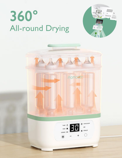 Momcozy Esterilizador y secadora de biberones, esterilizador eléctrico de biberones de vapor 8 en 1