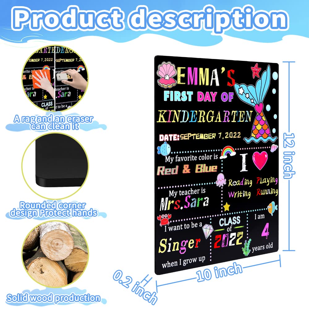 Pizarra de madera para el primer y último día de escuela
